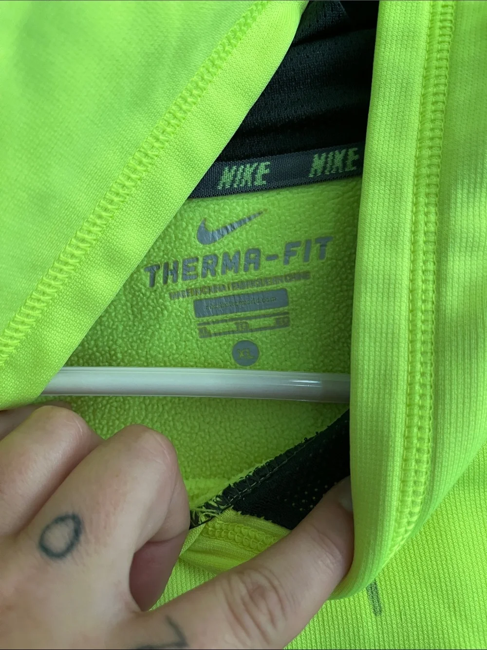 Nike Youth Neon Yellow & Black Football Pullover Hoodie